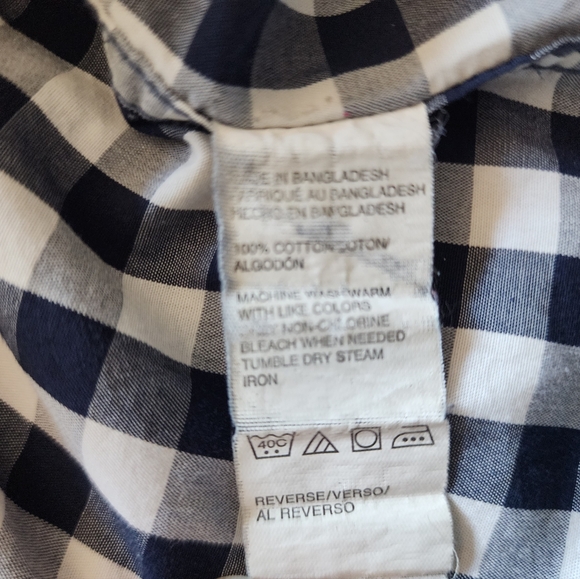 IZOD lightweight poplin short sleeves checkered shirt, plus size XXL - Picture 5 of 9